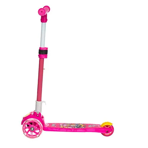 NHR Smart Kick Scooter, 3 Adjustable Height, Foldable,Front Wheel Light & PVC Wheels for Kids (3 to 8 Years ,Pink)