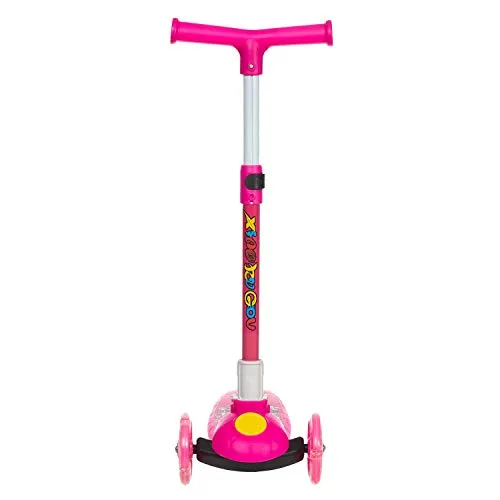 NHR Smart Kick Scooter, 3 Adjustable Height, Foldable,Front Wheel Light & PVC Wheels for Kids (3 to 8 Years ,Pink)