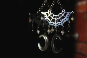Night Spinner. Mother of Pearl & Gemstone Earrings.