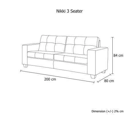 Nikki Sofa Black 3 Seater