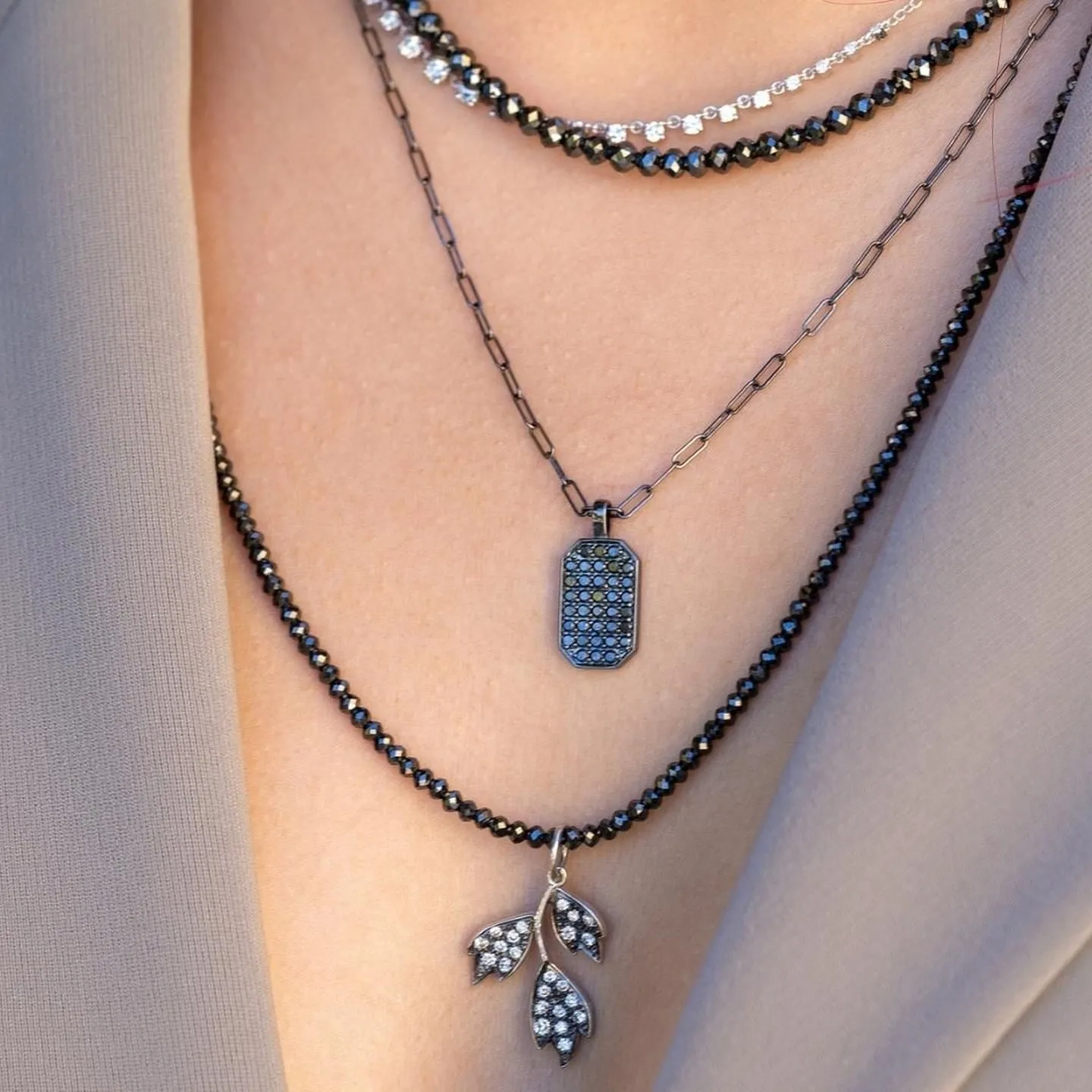 Noir Large Black Diamond Necklace
