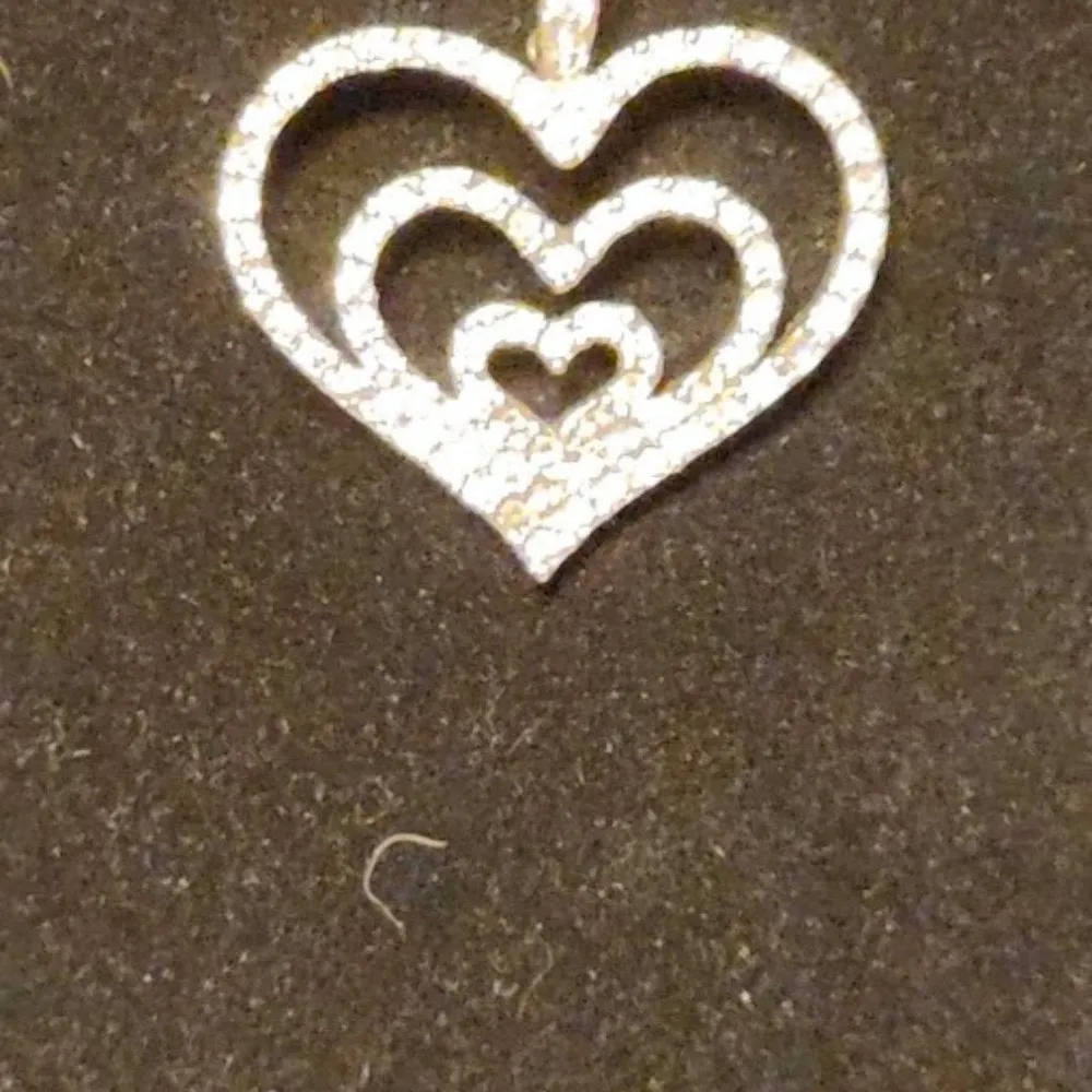 Nolan Miller Silver Plated Austrian Crystal Triple Heart Pendant Necklace