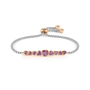 Nomination Milleluci Bracelet, Heart, Violet Crystals, Rose PVD, Stainless Steel