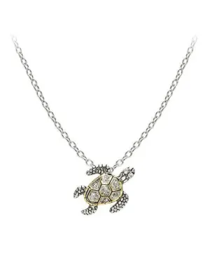 Ocean Images Seaside - Pavé Turtle Slider with Chain
