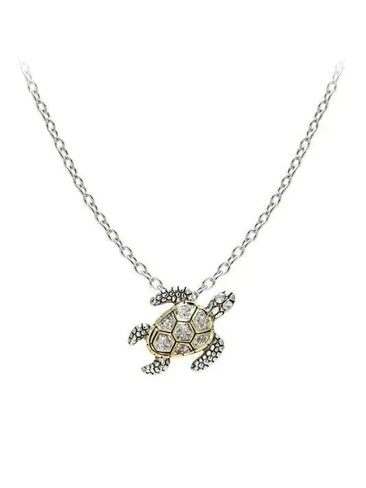 Ocean Images Seaside - Pavé Turtle Slider with Chain