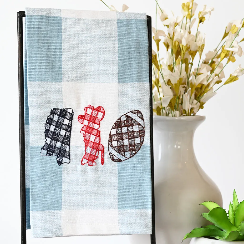 Ole Miss Plaid Symbols Hand Towel