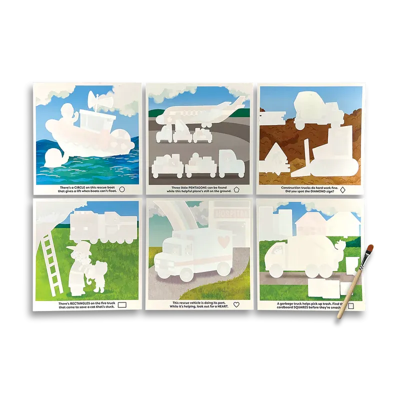 Ooly Water Amaze Water Reveal Boards - Helpful Vehicles