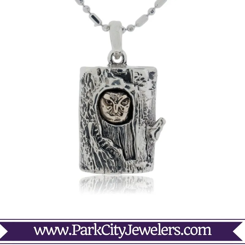 Owl in a Tree Charm / Pendant
