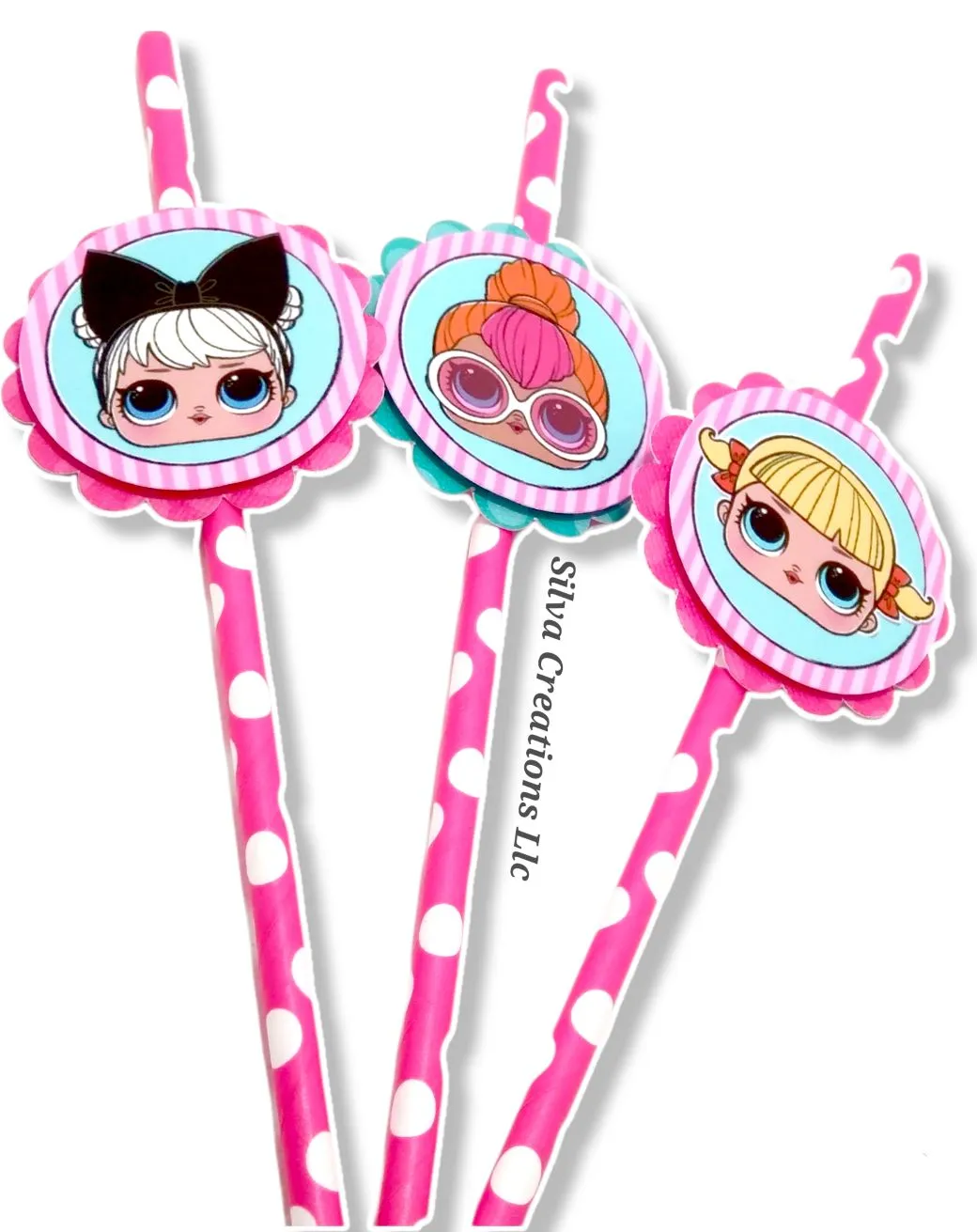 Paper Straws LOL Doll Surprise Themed / 10 pcs.