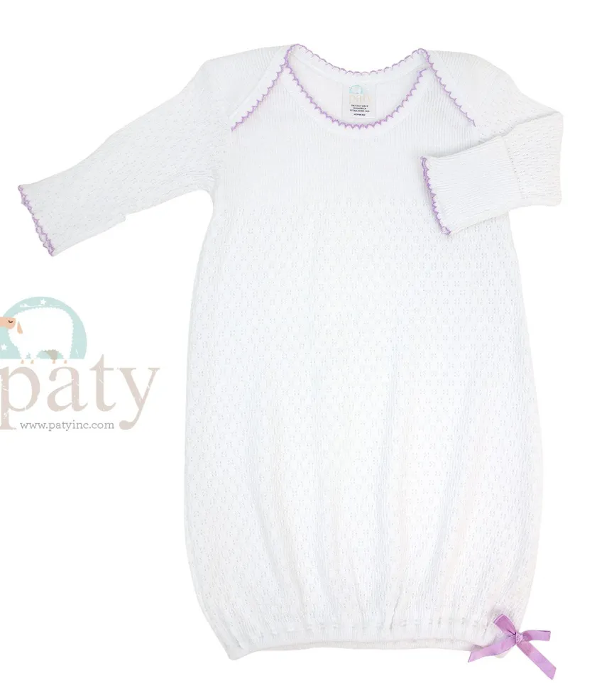 Paty Knit Overlap Shoulder Gown