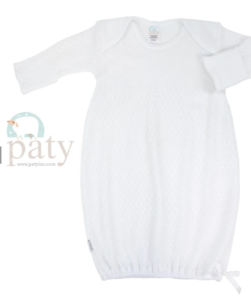 Paty Knit Overlap Shoulder Gown