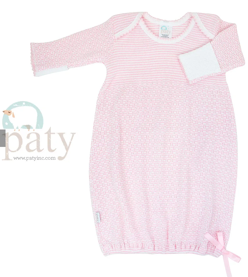 Paty Knit Overlap Shoulder Gown