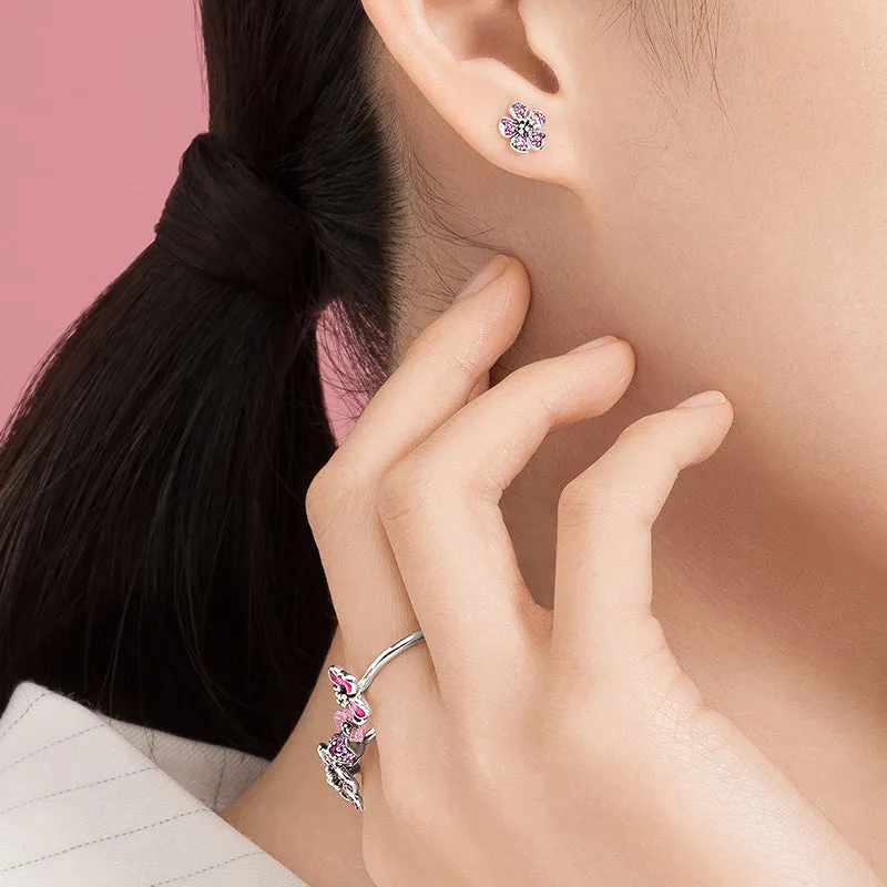 Peach Blossom Flowers Earrings