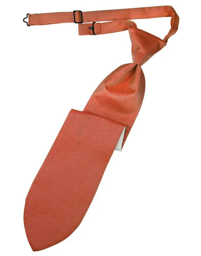 Persimmon Herringbone Necktie