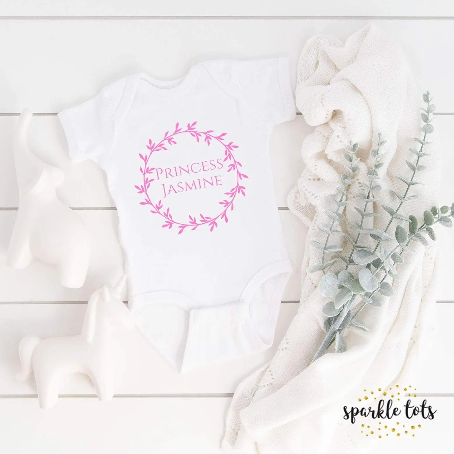 Personalised Wreath Baby Vest