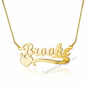 Personalized 925 Sterling Silver Arabic Name Necklace with Heart Pendant, Trendy Women’s Jewelry with Box, Best Fashion Jewelry Gift for Lovers