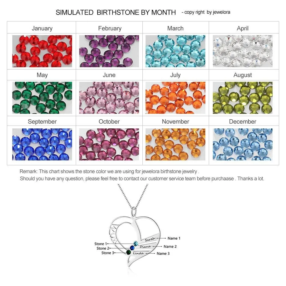 Personalized 925 Sterling Silver Necklace with Mom Engraved Pendant, Customize Name & Birthstones, Trendy Jewelry for Women