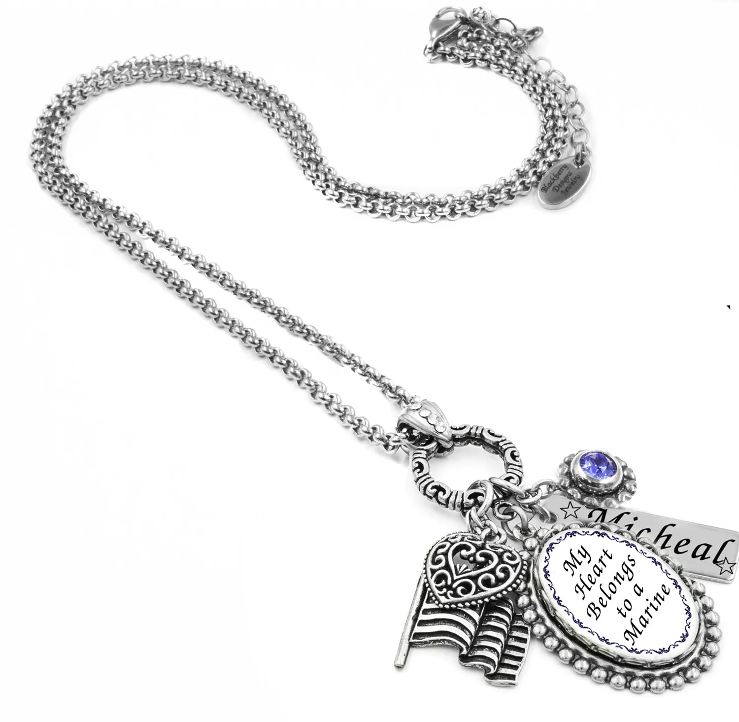 Personalized Marine Military Necklace