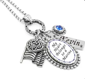 Personalized Marine Military Necklace