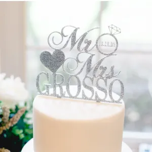 Personalized Mr & Mrs Wedding Cake Topper