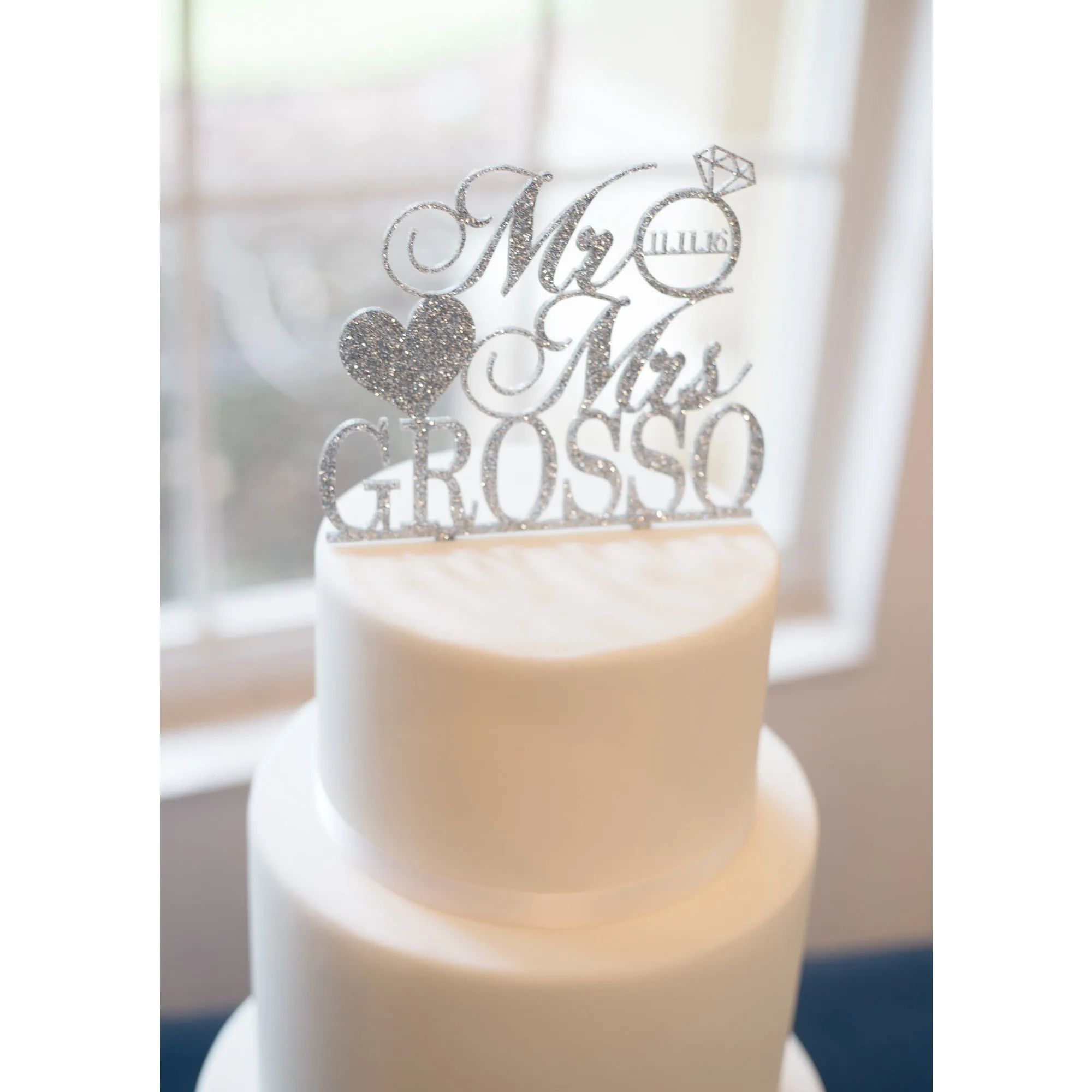 Personalized Mr & Mrs Wedding Cake Topper