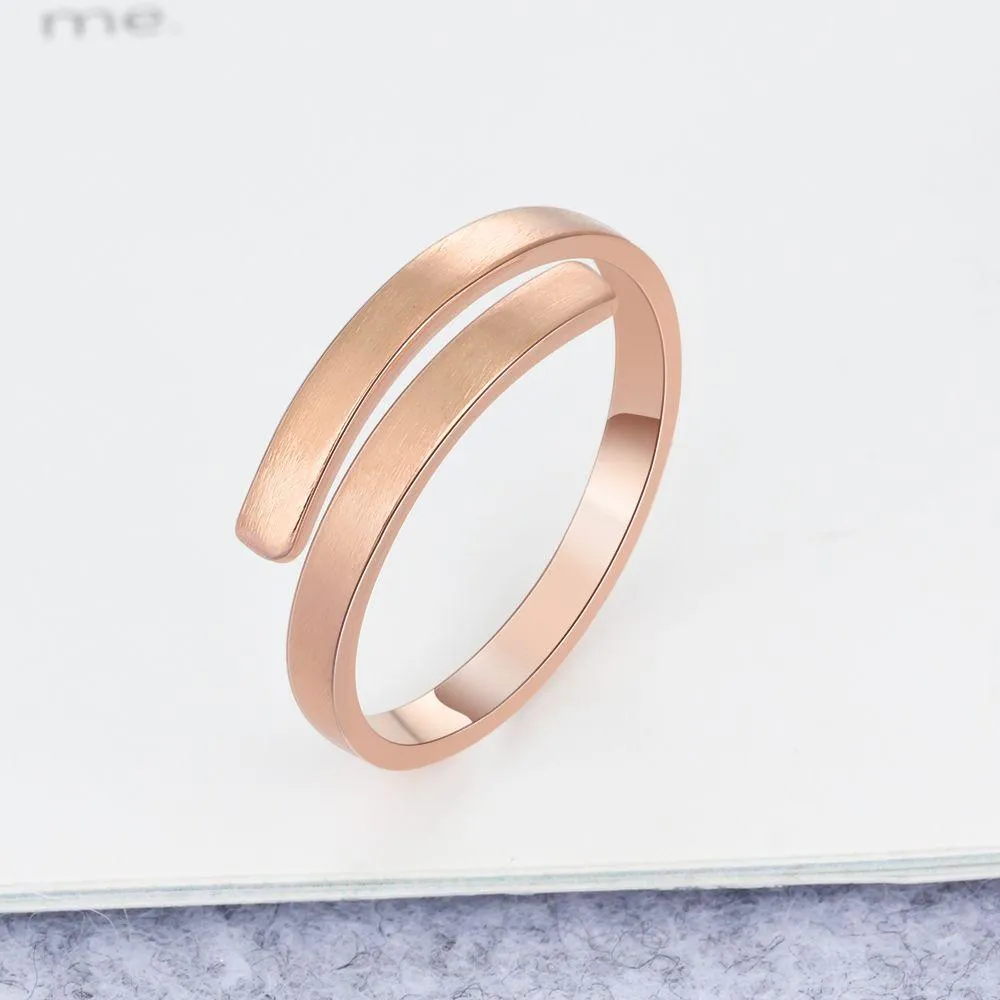 Personalized Stainless Steel Adjustable Rings for Women – 3 Colors Available – Custom Two Names – Trendy Anniversary Jewelry
