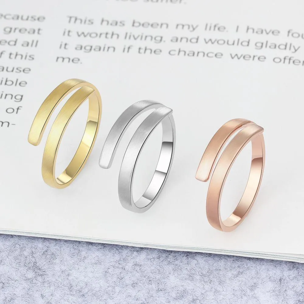 Personalized Stainless Steel Adjustable Rings for Women – 3 Colors Available – Custom Two Names – Trendy Anniversary Jewelry
