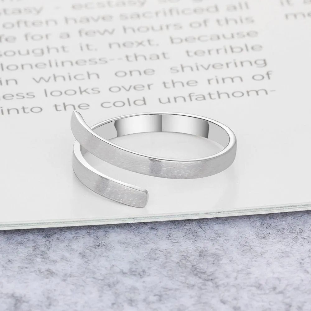 Personalized Stainless Steel Adjustable Rings for Women – 3 Colors Available – Custom Two Names – Trendy Anniversary Jewelry