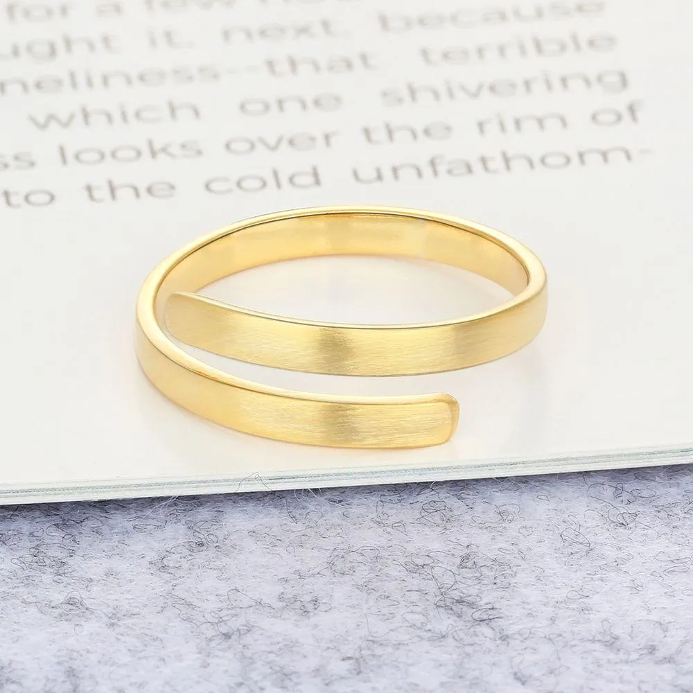 Personalized Stainless Steel Adjustable Rings for Women – 3 Colors Available – Custom Two Names – Trendy Anniversary Jewelry