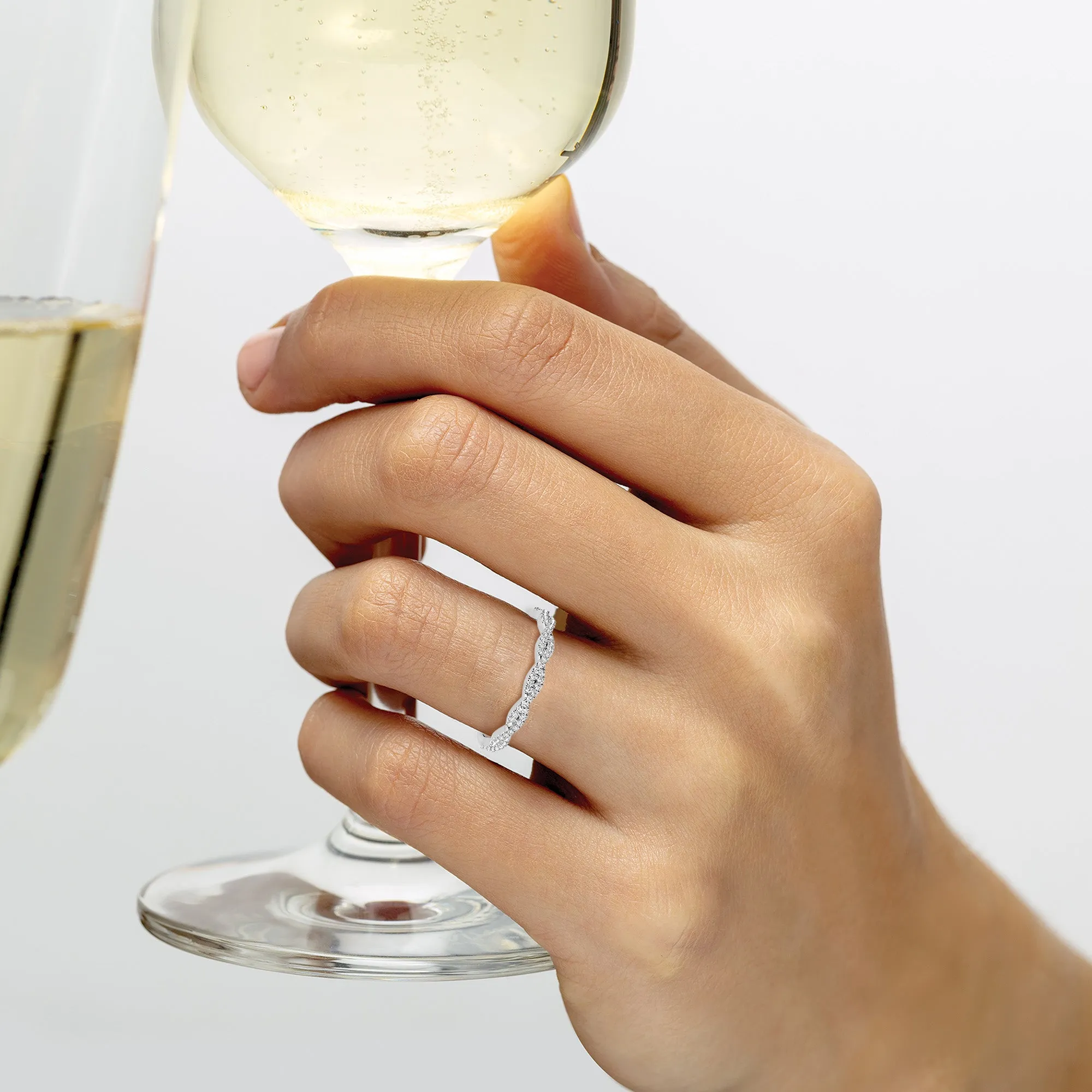 Petite Infinity Round Diamond Wedding Ring