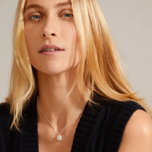 Pilgrim Cindy Crystal Pendant Necklace - Silver
