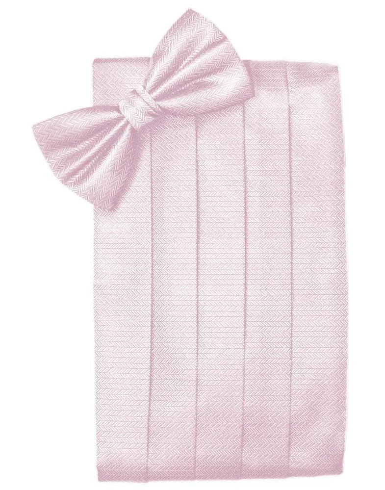 Pink Herringbone Kids Cummerbund