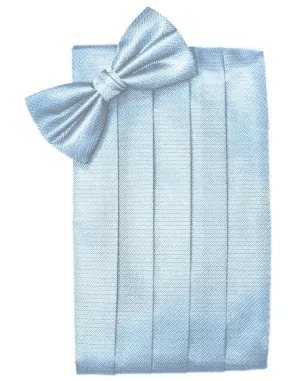 Powder Blue Herringbone Kids Cummerbund