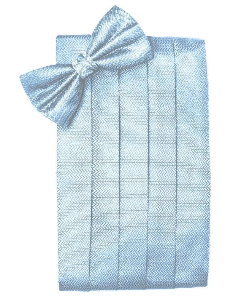 Powder Blue Herringbone Kids Cummerbund