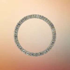 Preowned 14K White Gold Cubic Zirconia Pendant - 1 Inch Diameter