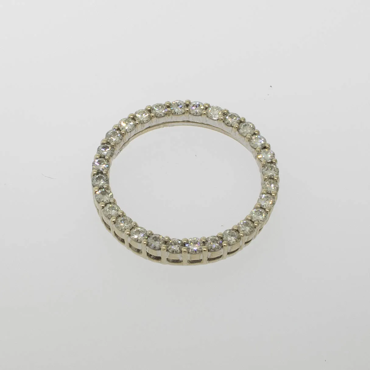 Preowned 14K White Gold Cubic Zirconia Pendant - 1 Inch Diameter