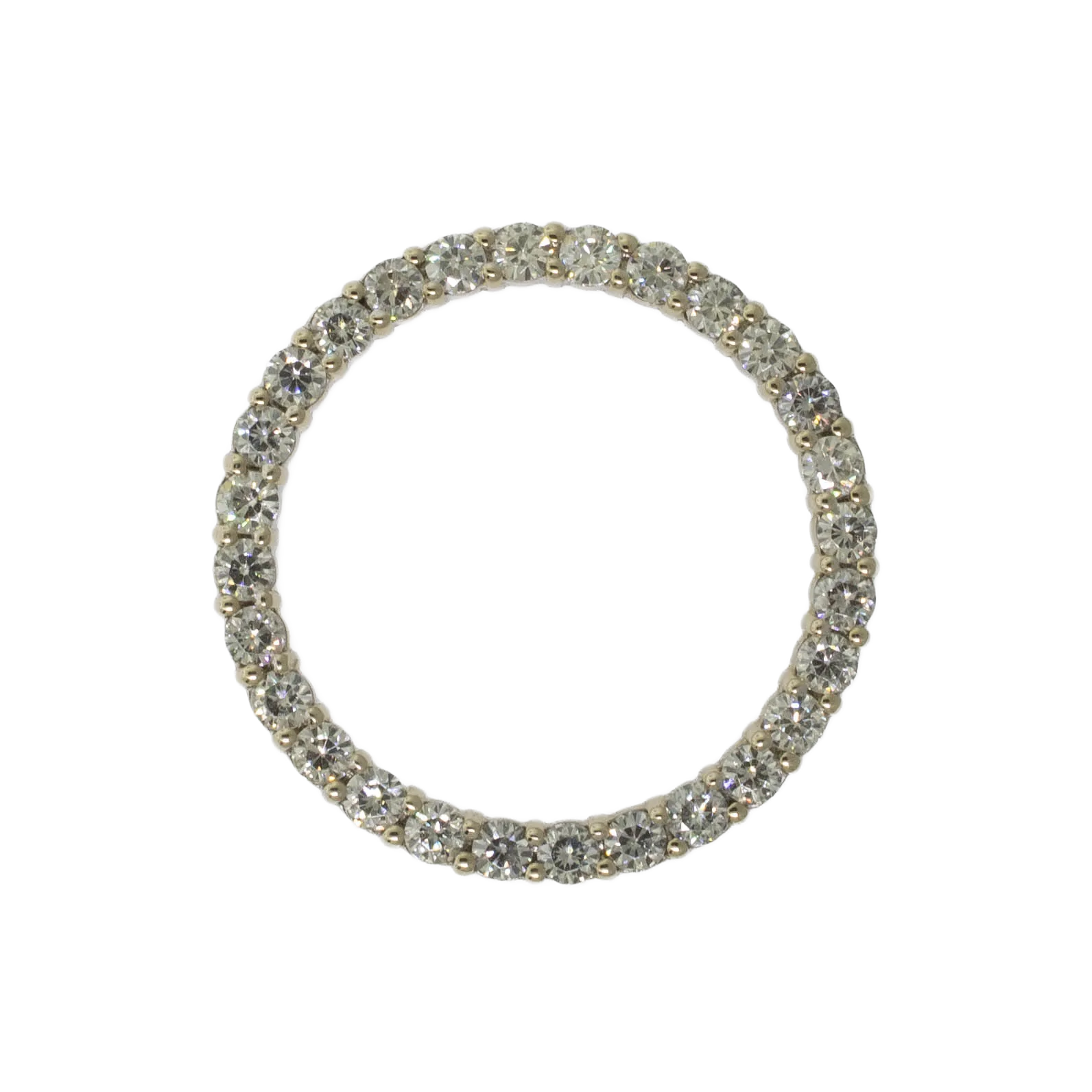 Preowned 14K White Gold Cubic Zirconia Pendant - 1 Inch Diameter