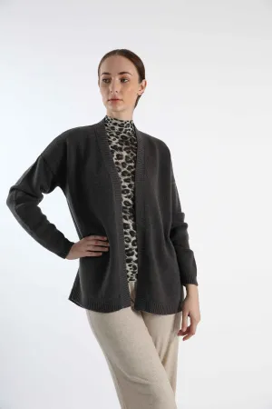 Pure Cashmere Cardigan - Grey