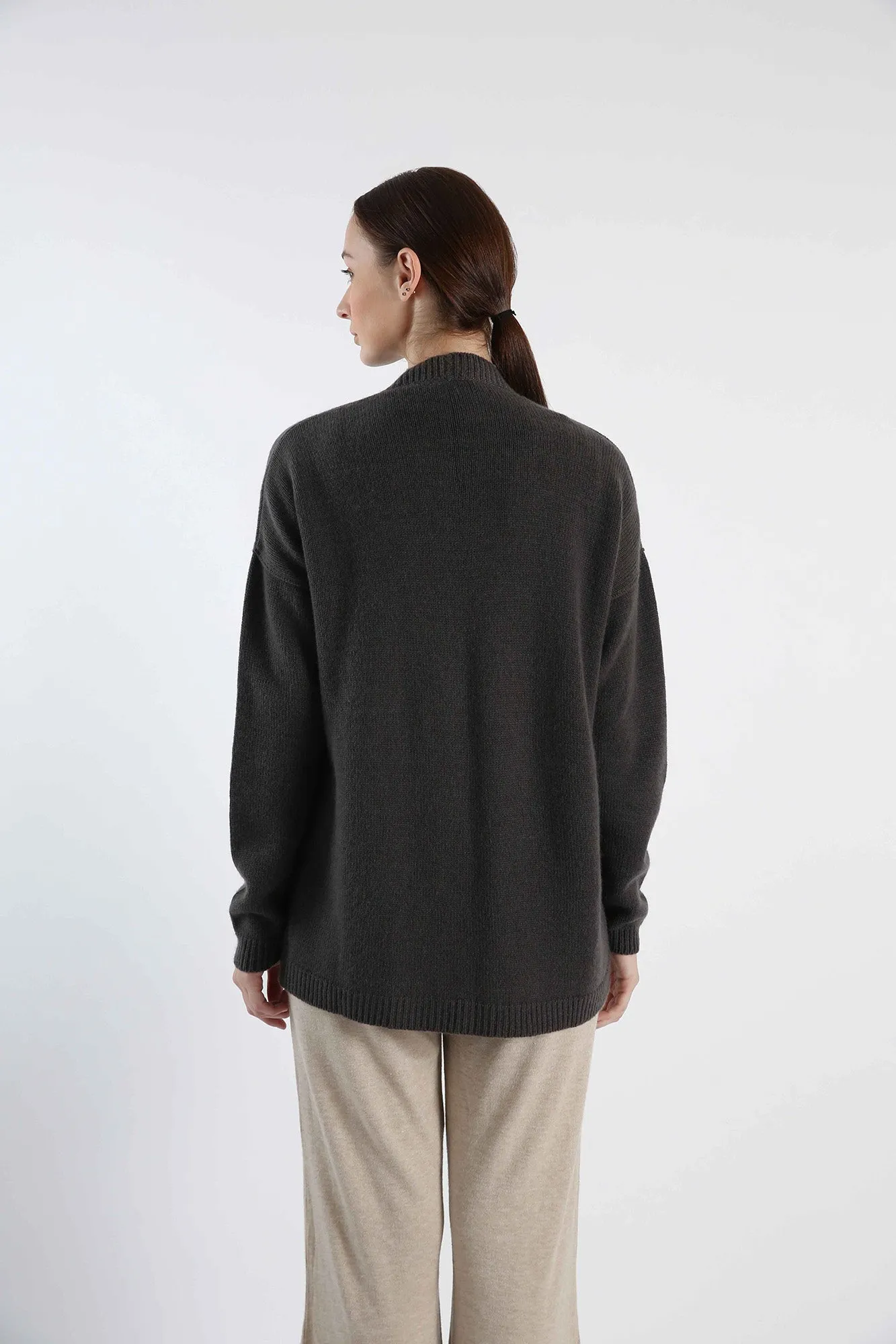 Pure Cashmere Cardigan - Grey