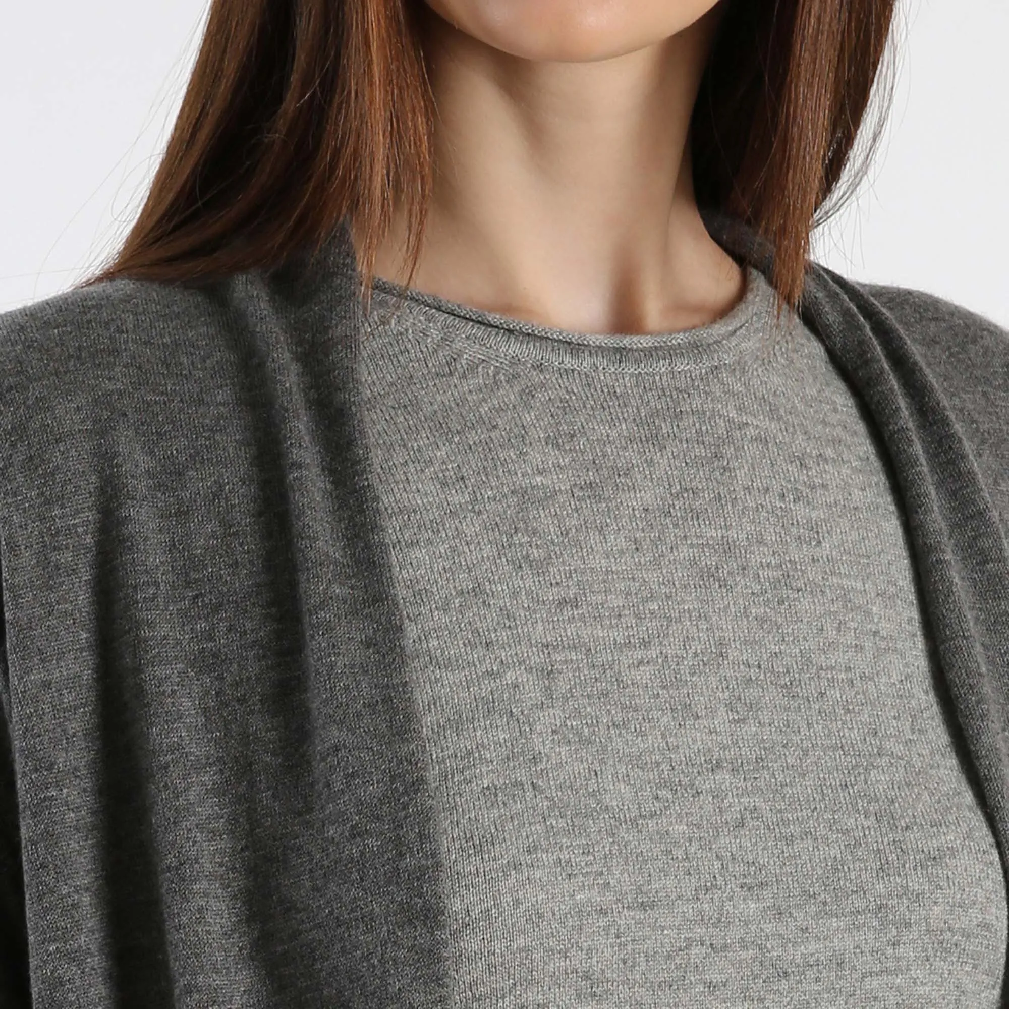 Pure Cashmere Tunic Cardigan - Grey