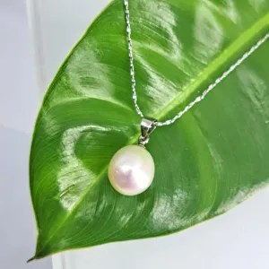 "Classic Pearl Drop" 18" Pendant Necklace - Pearl, Anti-tarnish Sterling