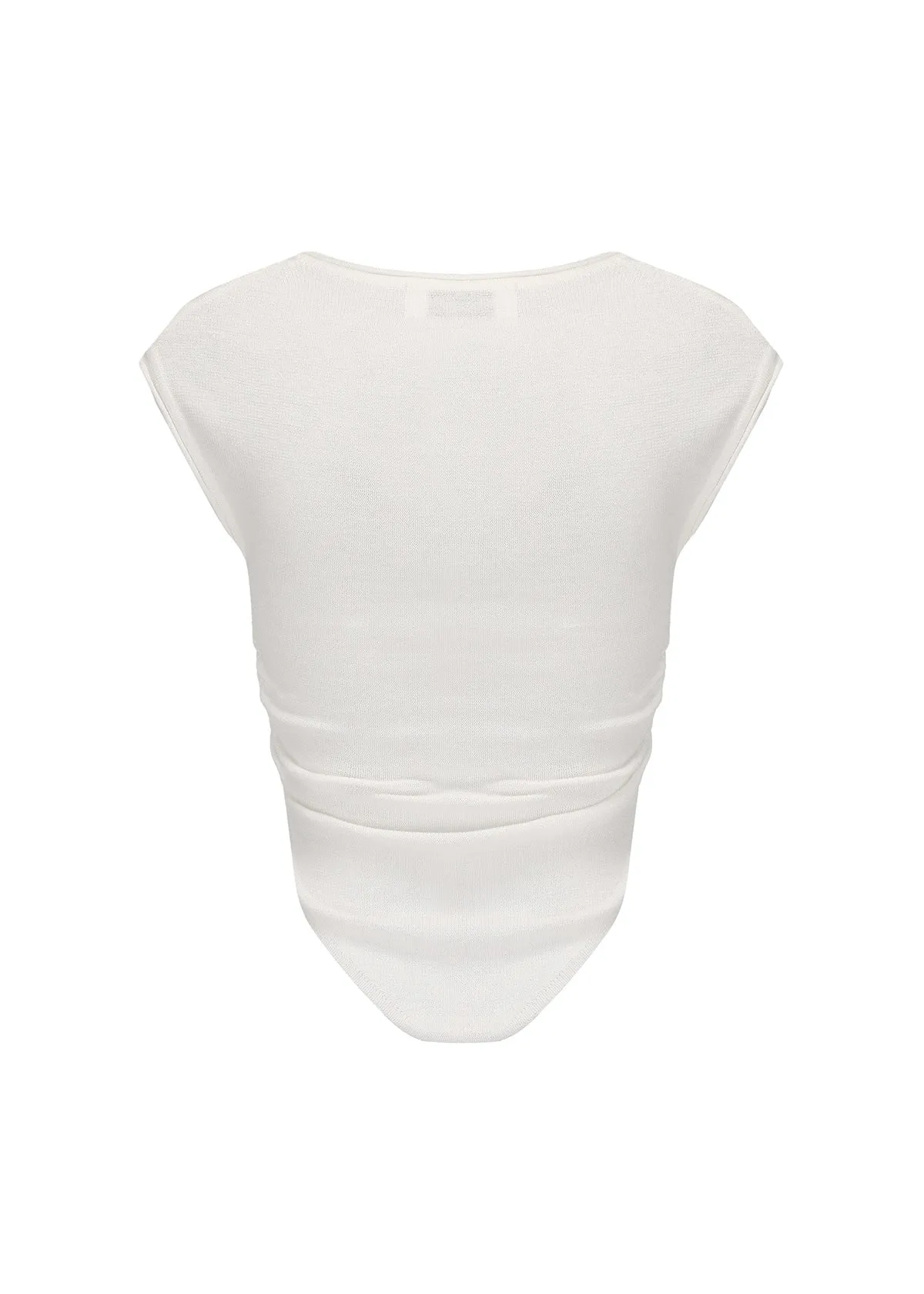 Rachel Curved Hem Top - White