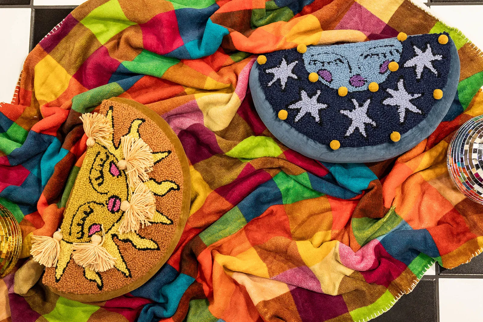 rainbow sherpa fleece blanket
