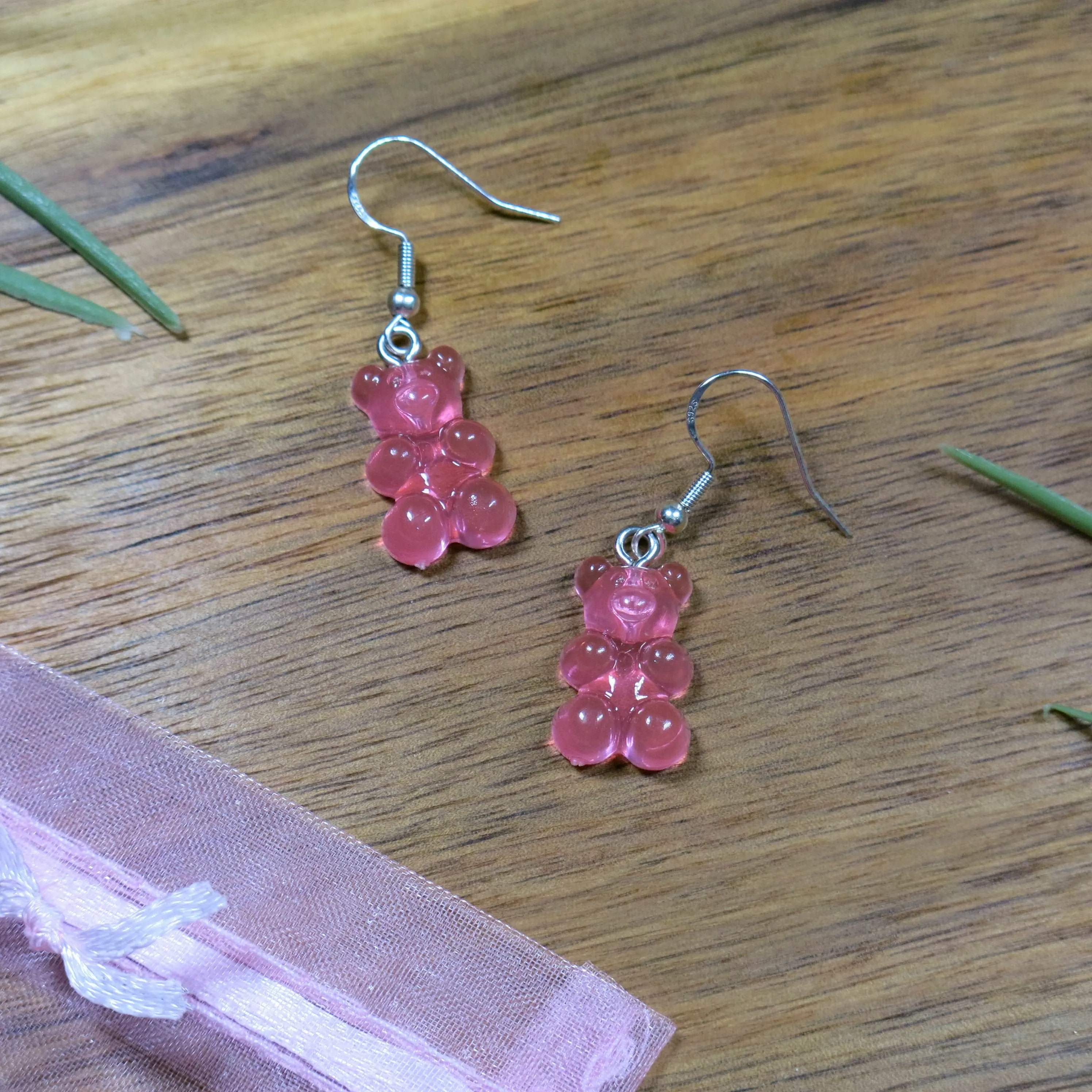 Realistic Gummy Bear Earrings, Gummy Bear Whimsical Drop Statement Earrings, Dangle Candy Earrings