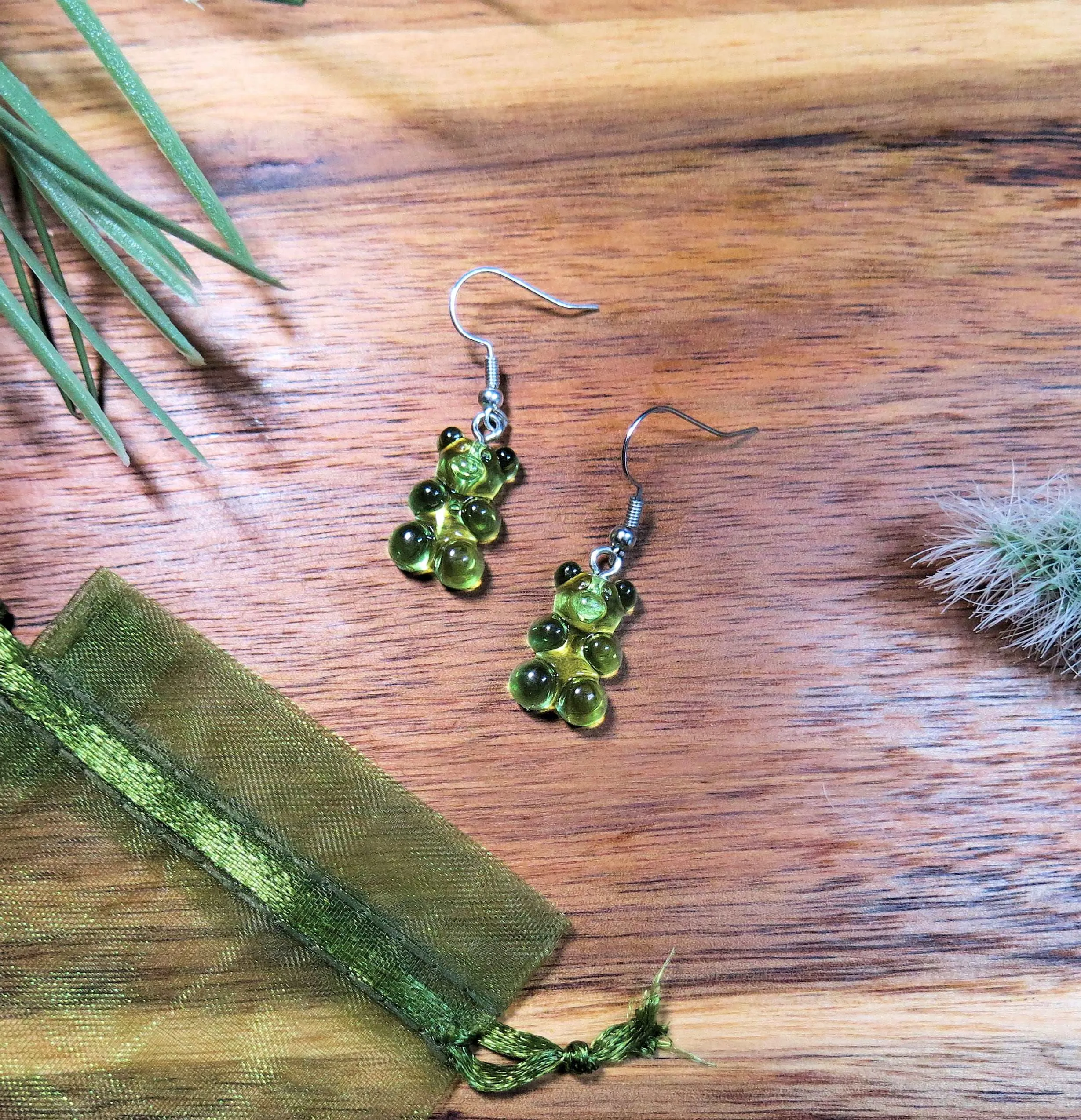 Realistic Gummy Bear Earrings, Gummy Bear Whimsical Drop Statement Earrings, Dangle Candy Earrings