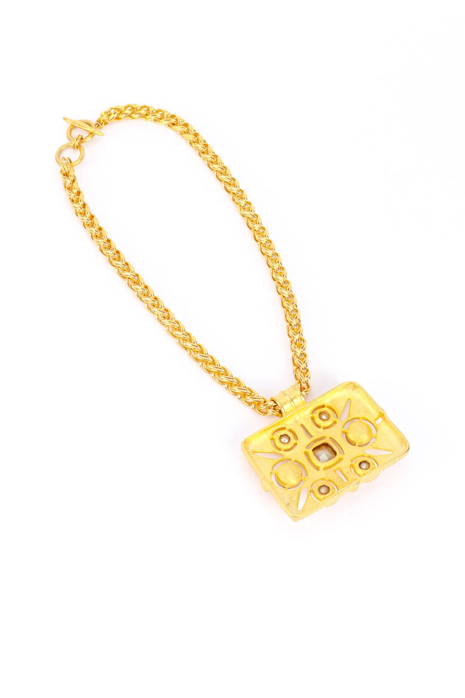 Rectangle Rhinestone Pendant Necklace