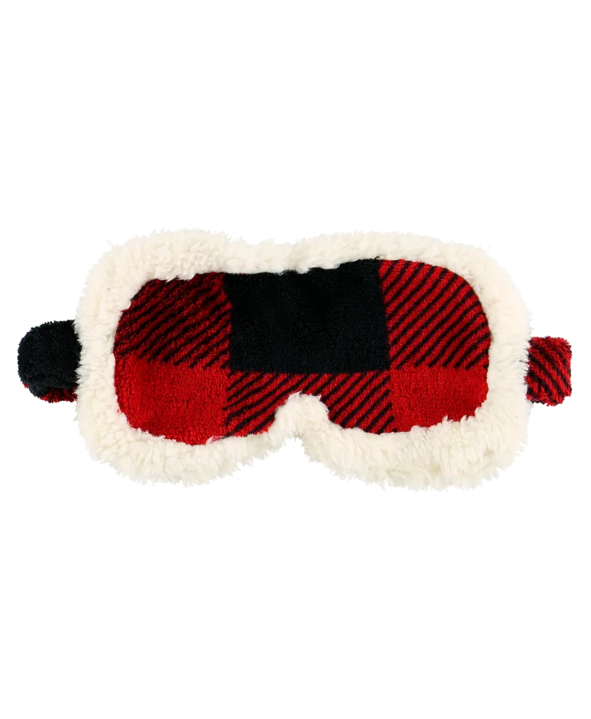 Red Plaid Sherpa Sleep Mask