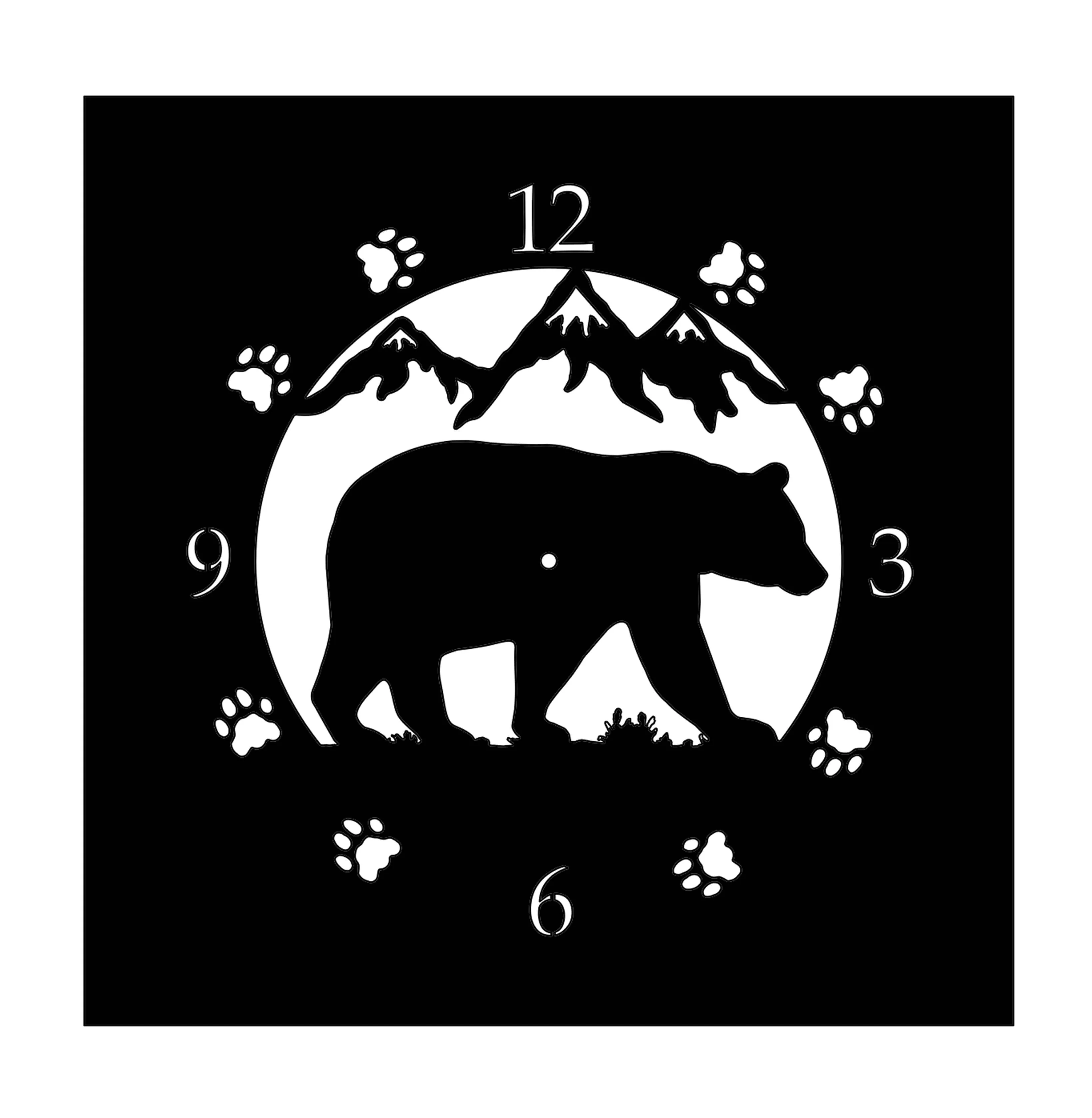Rustic 3D Log Cabin Wooden Clocks - Wildlife Themed Face