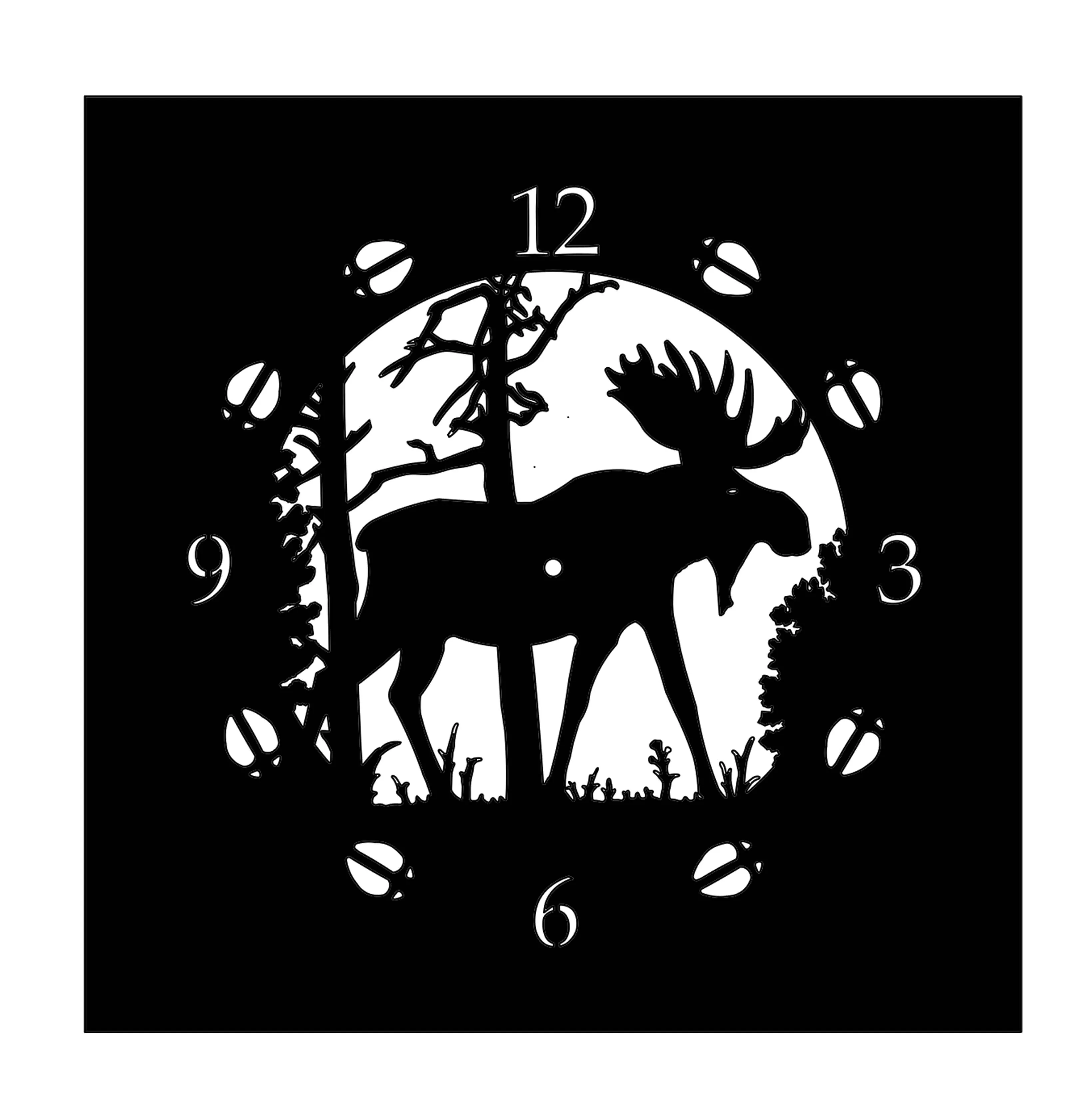 Rustic 3D Log Cabin Wooden Clocks - Wildlife Themed Face