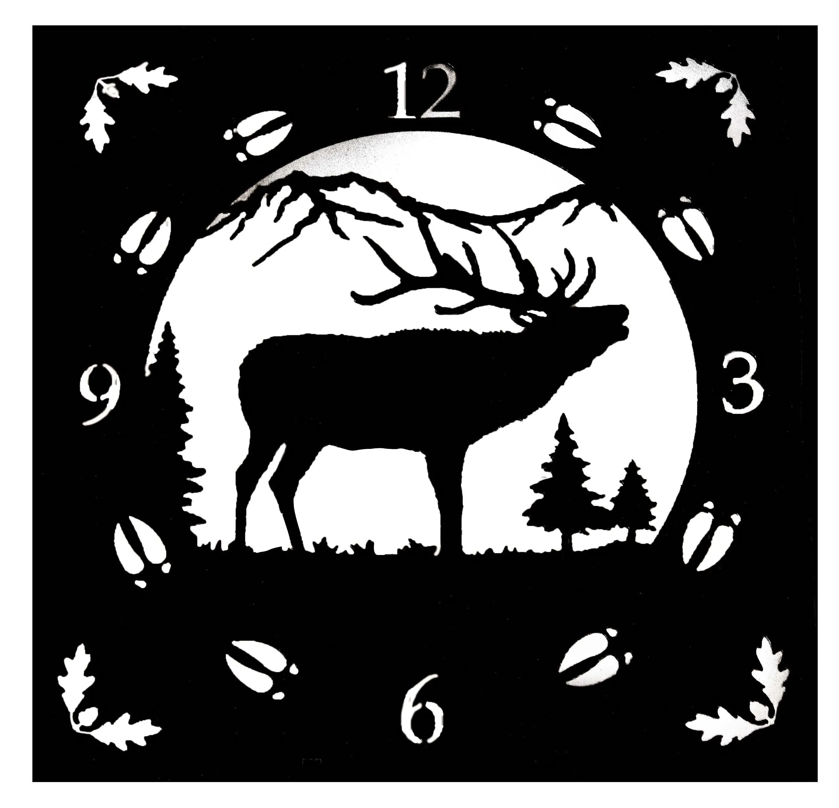 Rustic 3D Log Cabin Wooden Clocks - Wildlife Themed Face